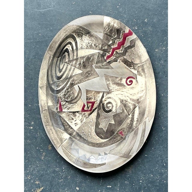 Late 20th Century Vintage Postmodern Abstract Original Studio Pottery Tray For Sale - Image 5 of 12