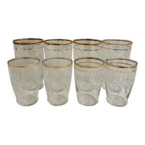 1947 Vintage Bartlett Collins Glassware “Decoration 806” Grapes Design - A Set of 8
