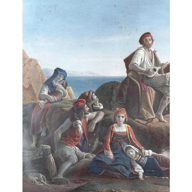 Léopold Robert, L’Improvisateur, 1845, Glass & Wood & Paper For Sale - Image 6 of 14