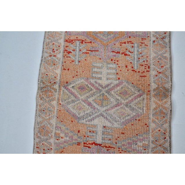 1960s Antique Decorative Oushak Wool Runner Rug For Sale - Image 5 of 10