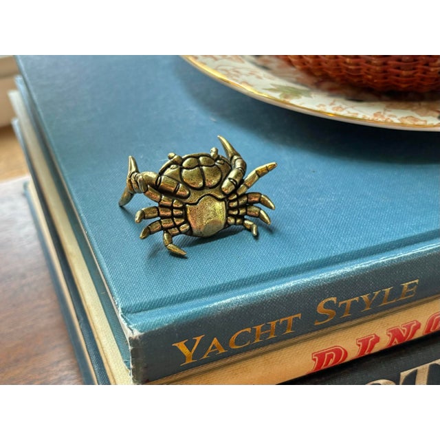 Small Brass Helpful Crab Pencil Holder For Sale - Image 9 of 10