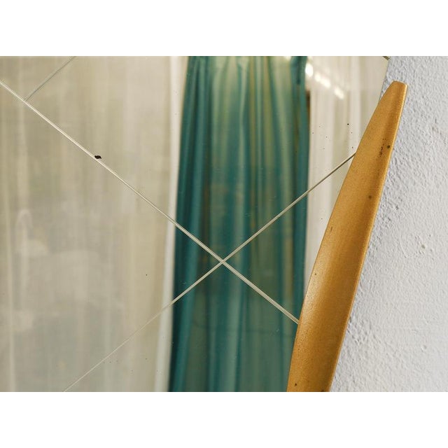 Large Trapezoidal Golden Wall Mirror with Engraved Diamond Pattern by Gio Ponti, 1950s For Sale - Image 12 of 15