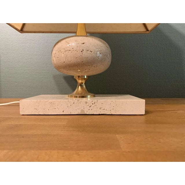 Travertin Lamps in the style of Boulanger, 1960s, Set of 2 For Sale - Image 4 of 13