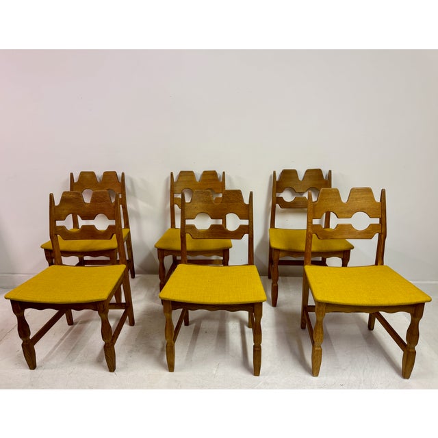 Danish Razorblade Oak Dining Chairs by Henning Kjaernulf, 1960s, Set of 6 For Sale - Image 6 of 18