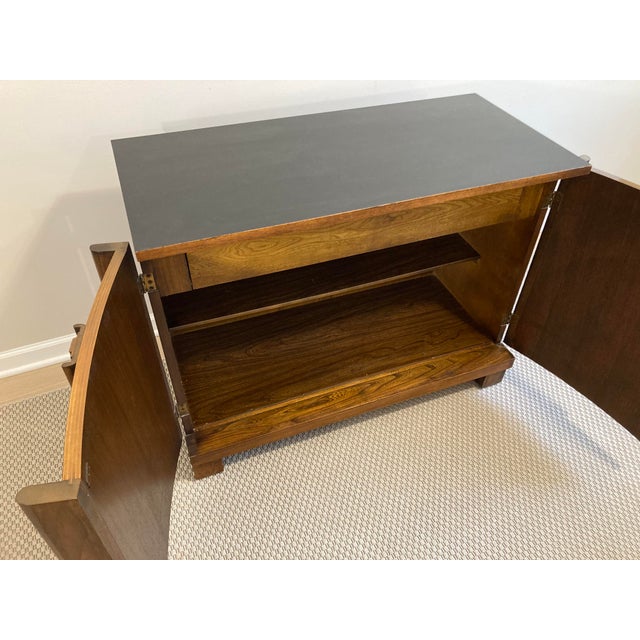 Wood Mid 20th Century Transitional Soft Brutalist Liquor Cabinet For Sale - Image 7 of 12