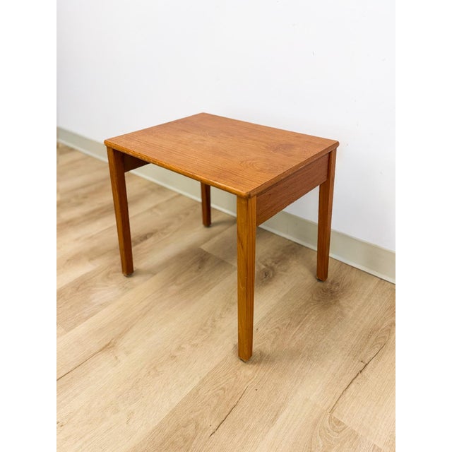 Wood Single Teak End Table Made in Denmark Vintage MCM Danish Modern For Sale - Image 7 of 9