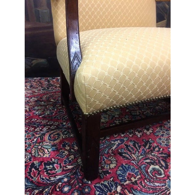 Vintage Arm Chair, Accent Chair, Gold Upholstery For Sale - Image 6 of 14