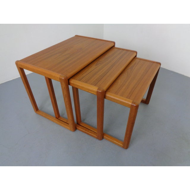Brown Danish Teak Nesting Tables, 1960s, Set of 3 For Sale - Image 8 of 16