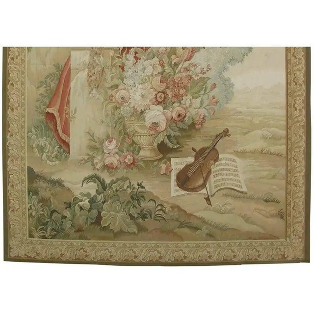 Tan Vintage Woven Scene Tapestry For Sale - Image 8 of 9