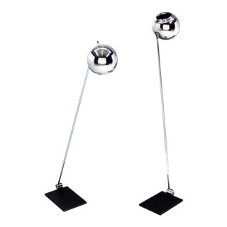 Vintage Mid Century Robert Sonneman for Kovacs Adjustable Floor Lamps- a Pair For Sale