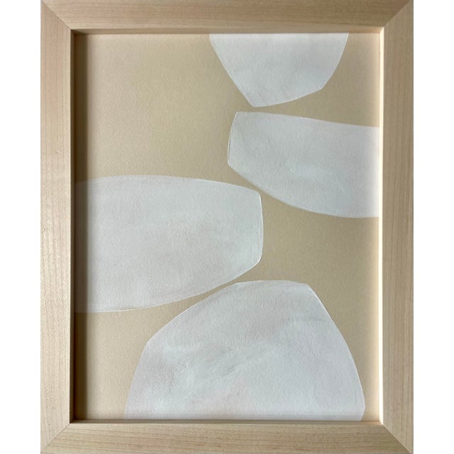 Wood 2026 Contemporary Abstract Minimalist Painting Gallery Wall Set of Three on Cotton Paper by Artist r.k. Red For Sale - Image 7 of 11