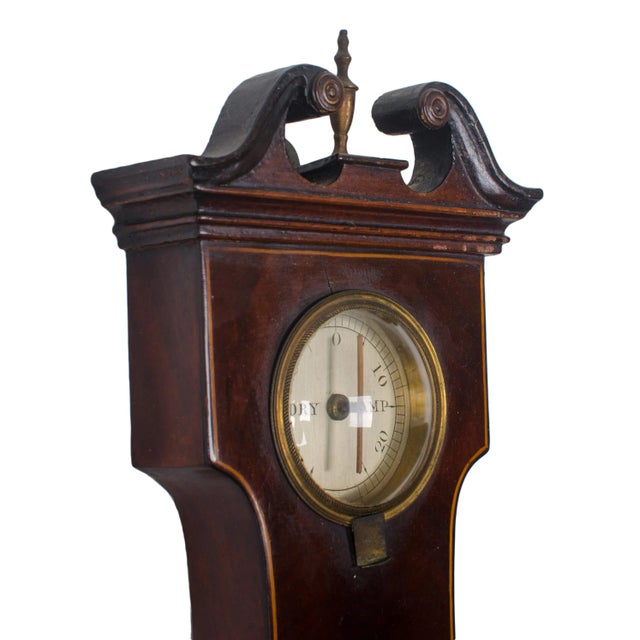 Wood Francis Amadio Regency Mahogany Barometer For Sale - Image 7 of 11