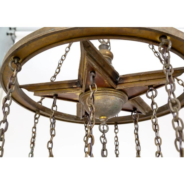Large Antique 11-Light Metal Star Chandelier For Sale In San Francisco - Image 6 of 12