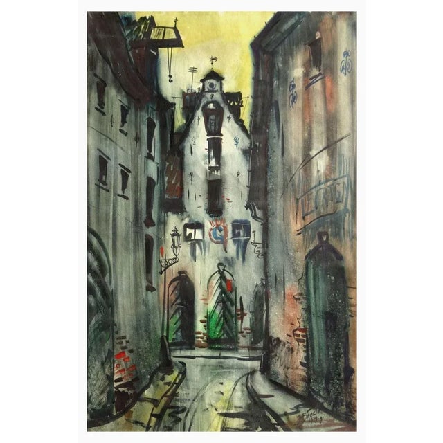 1970s Janis Brekte, Warehouses, 1979, Watercolor on Paper For Sale - Image 5 of 5