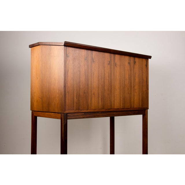 Metal Scriban Bar and Secretary in Rosewood and Formica by Hans Olsen for C.S Mobler, 1960 For Sale - Image 7 of 18