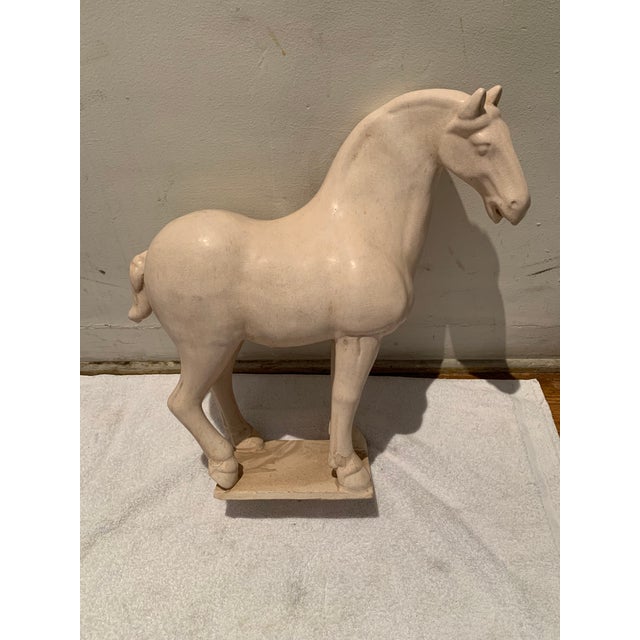 Glazed Clay Horse Statue Chairish