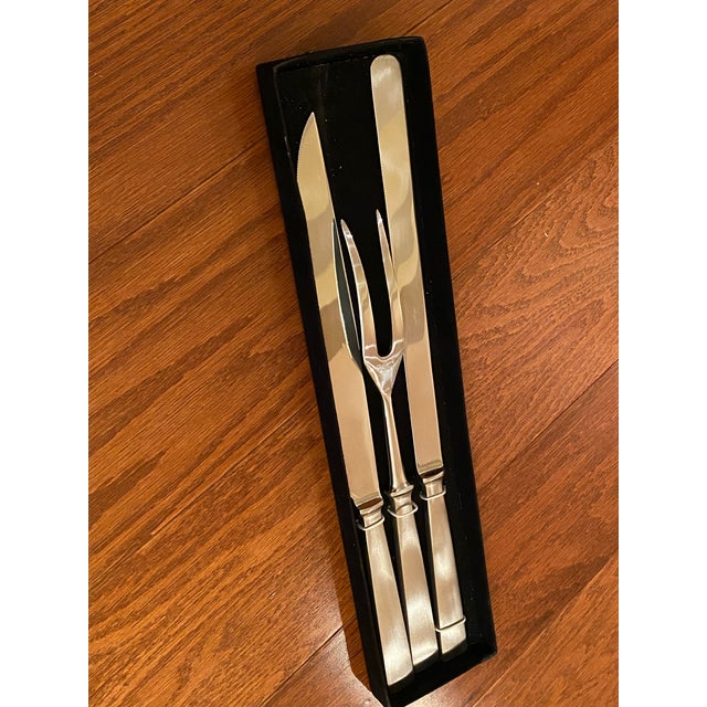 Brand New 1960s Vintage Chef Pierre Hot Forged Stainless Steel Carving Set, Italy- 3 Pieces For Sale - Image 9 of 12