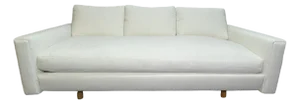 Custom Contemporary Sculptural White Upholstered Daybed Sofa