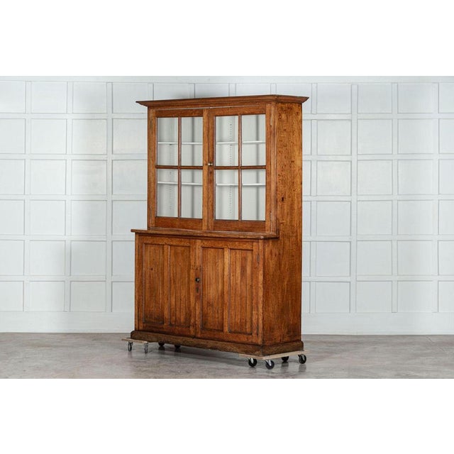 Late 19th Century Large 19th Century Glazed Oak Bookcase Cabinet, 1870s For Sale - Image 5 of 17