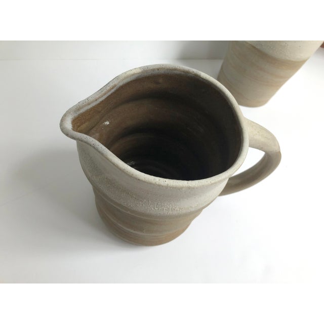Pair of Rustic Modern Hand-Thrown Pitchers For Sale In Seattle - Image 6 of 9