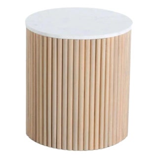 Trivana Side Table With White Marble Top by Loomlan For Sale