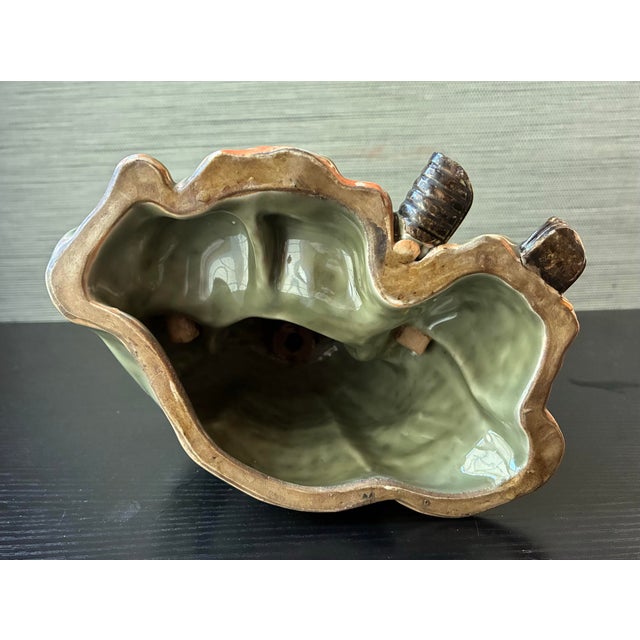 Antique Edo Era Celadon Sanda Ware Figurine by Kinkodo Kisuke, 9", (Condition) For Sale - Image 10 of 12