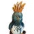 Large Mid 20th Century Ceramic Parrot Bird Sculpture in Blue and Orange Polychrome Majolica For Sale - Image 4 of 7
