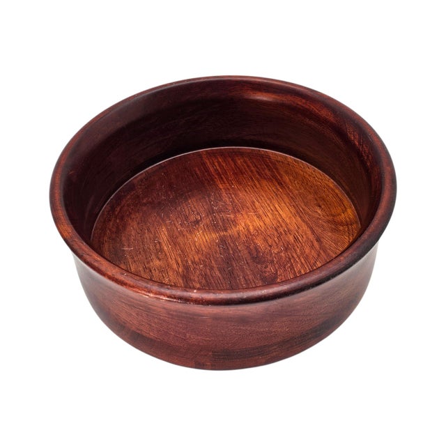 Mid-Century Hand Turned Solid Cherry Wood Bowl Set — Eight 7" Serving Bowls For Sale - Image 9 of 13