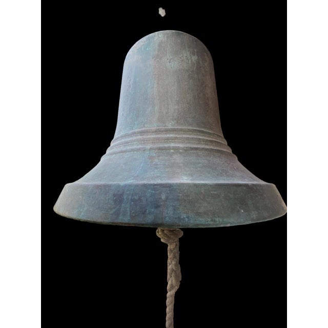 Antique French Bronze Bell with Clapper For Sale - Image 3 of 12