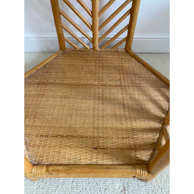 Vintage Boho Chic Rattan Octagonal Glass Top Coffee Table For Sale In Miami - Image 6 of 8