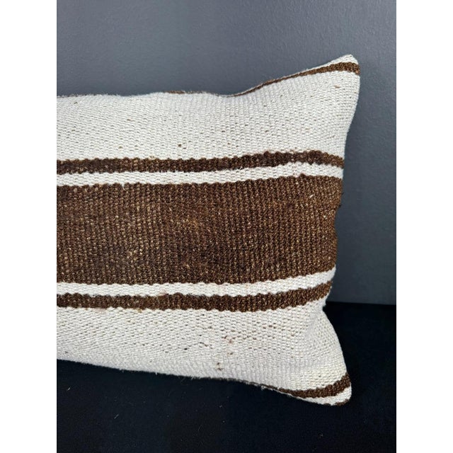 Turkish Hemp Pillow Cushion Natural Beige Brown Pillow Cushion Cover 16" x 24" For Sale - Image 4 of 4