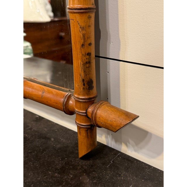Antique Faux Bamboo Mirror For Sale - Image 9 of 10