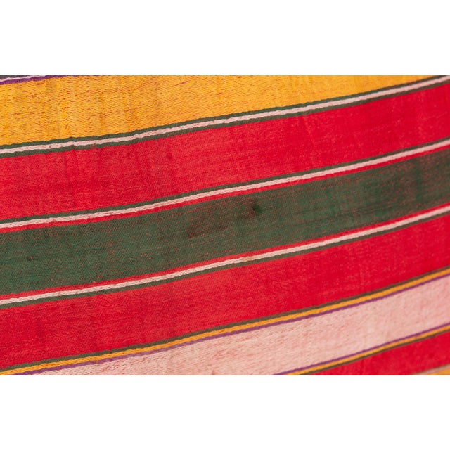 Tara Striped Gujarati Mashru Lumbar Pillow For Sale - Image 4 of 6