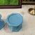 Pair of 1970s Blue Frankoma Lazy Bones Ceramic Candle Holders For Sale - Image 4 of 7