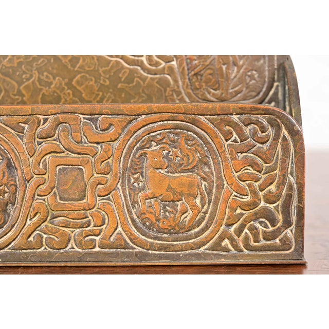 Metal Tiffany Studios New York Zodiac Bronze Letter Rack For Sale - Image 7 of 12