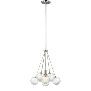 Sean Lavin By Visual Comfort Studio Bronzeville 1-Light Pendant in Brushed Nickel For Sale