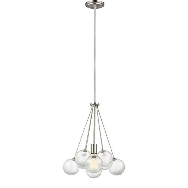 Sean Lavin By Visual Comfort Studio Bronzeville 1-Light Pendant in Brushed Nickel For Sale