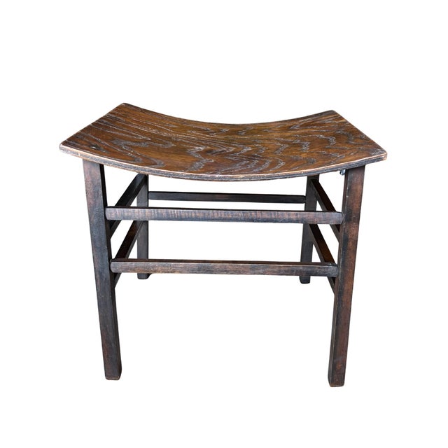 Cool old stool that has straight plain legs rather than turned ones.