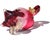 Glass Murano Sommerso Dark to Clear Pink Body Gold Flecks Accents Italian Art Glass Bird Sculpture Figurine For Sale - Image 7 of 8