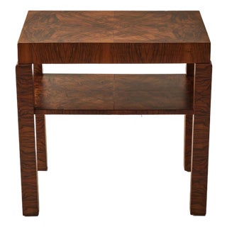 Italian Art Deco Burl Walnut Side Table, 1930's For Sale