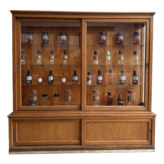 Vintage Pharmacy Display Case in Mahogany For Sale