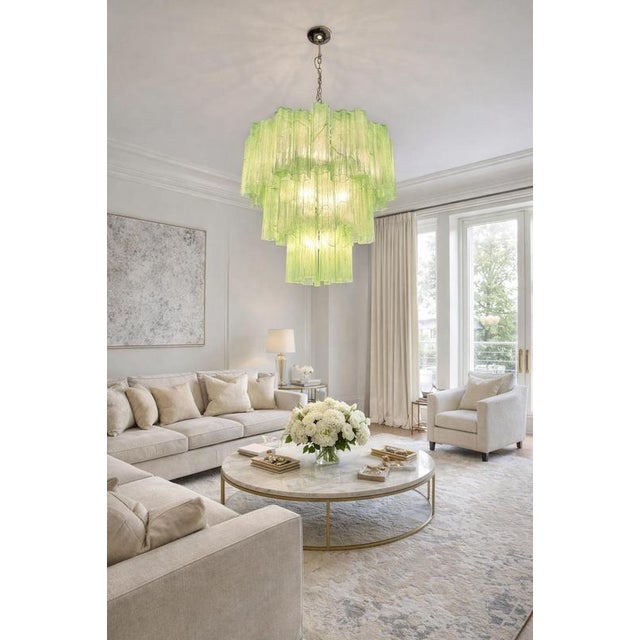 1990s Italian Chandeliers in Murano Glass, 1990, Set of 2 For Sale - Image 5 of 18