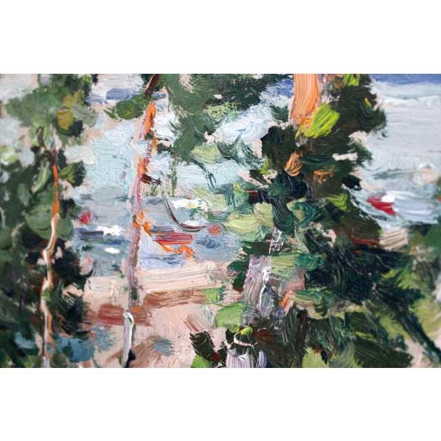 Edgars Vinters, Pine Trees on the Seashore, 1981, Oil on Cardboard For Sale - Image 4 of 8