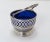 Early 20th Century Antique Edwardian Sterling Silver With Cobalt Glass Nuts & Candy Basket For Sale - Image 5 of 13