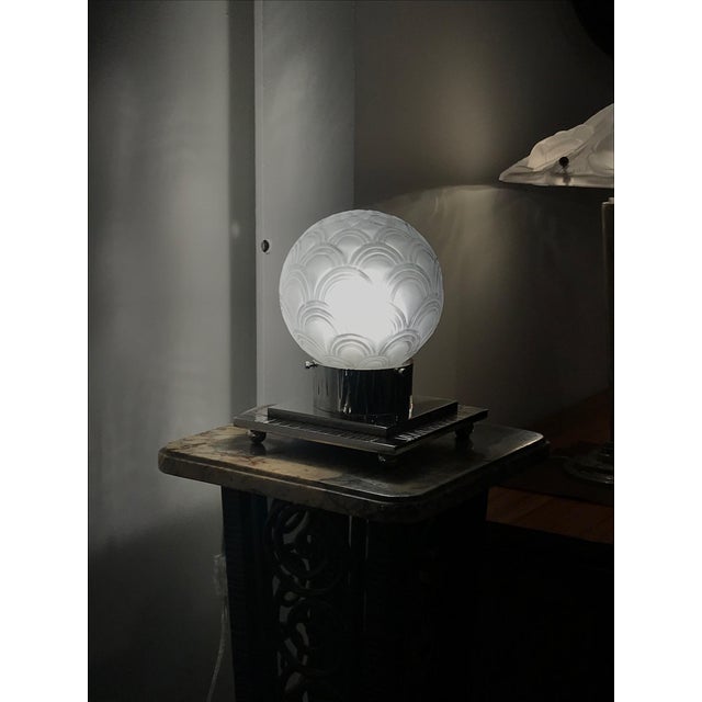 French Art Deco Table Lamp by Pierre D’avesn For Sale - Image 11 of 12