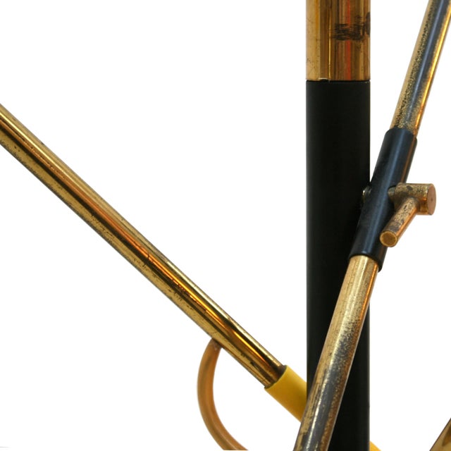 Metal Mid-Century Brass Floor Lamp by Oscar Torlasco, 1950s For Sale - Image 7 of 9