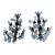 Antique Pair 1920s 5 Arm Candelabra French Italian Rustic Wall Sconces Ornate Wrought Iron W/Crystals For Sale
