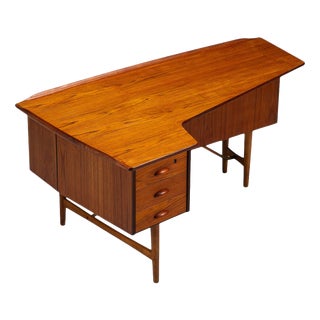 Boomerang Writing Desk Teak by Peter Løvig Nielsen for Løvig, Denmark, 1960 For Sale