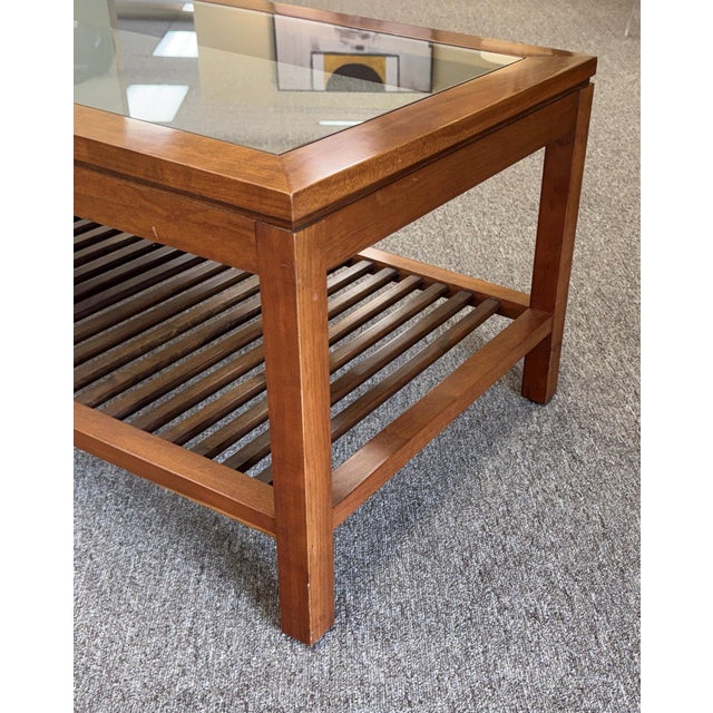 Vintage Stickley Glass Top Cocktail or Coffee Table For Sale - Image 11 of 17