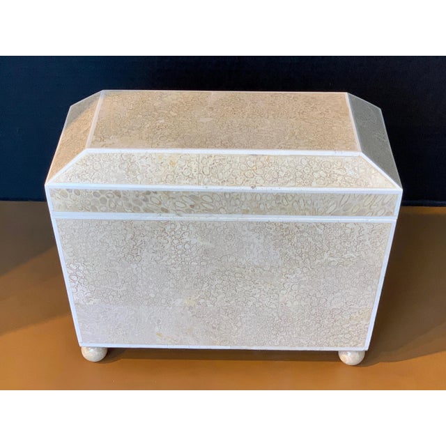 Late 20th Century Lacquered Shell and Bone Tapered Sarcophagus Box, by Maitland- Smith For Sale - Image 5 of 12